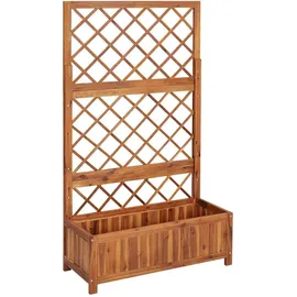 vidaXL Hochbeet mit Spalier 85 x 38 cm Massivholz Braun