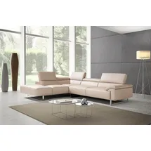 Egoitaliano Ecksofa "Malika, elegant und bequem, Designsofa, L-Form", weiß (paper), B:300cm H:94cm T:107cm, Leder »BULL« (echtes Rindsleder). Geschliffenes, pigmentiertes und behandeltes Rindsleder mit einer Dicke von 1, 3-1, 5 mm.