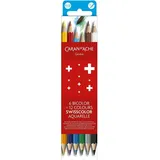 Caran d'Ache Buntstift 6 St. rot/mehrfarbig