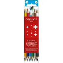 Caran d'Ache Buntstift 6 St. rot/mehrfarbig