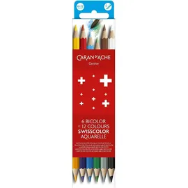 Caran d'Ache Buntstift 6 St. rot/mehrfarbig