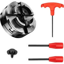 Wiltec Ersatz Spannfutter Drechselbank, Drechselfutter passend für M33 x 3,5-Gewinde, Backenfutter für Drehbank, robustes Drehbankfutter