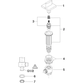 Dornbracht CL.1 Seitenventil rechtsschließend, kalt 1/2, Bohrungsdurchmesser 32mm, 20000705-99