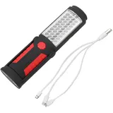 Hikity LED Arbeitslicht LED-Arbeitsleuchte, Autoreparatur, Notlicht, wiederaufladbar über USB, LED fest integriert, Tageslichtweiß, LED-Arbeitsleuchte rot