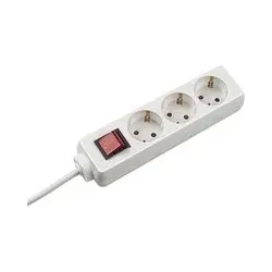 1,5m Bachmann 384.272S Tischsteckdose 3xSchuko weiß Strom weiß 1x Schalter