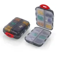 AOOWU Tablettenbox 7 Tage, Pillendose 12 Fächer, Medikamentenbox Klein Handlicher mit Großen Separaten Fächern für Medikamente,Vitamine, Fischöl usw,Tablettenspender für Reise und Tägliches (Grau)