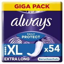 Always Daily Protect Extra Long (54 Binden), Giga Pack, mit frischem Duft, passend für alle Slipformen, atmungsaktiv, flexibel