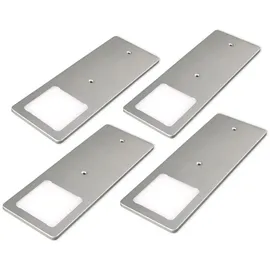 Kalb LED Unterbauleuchte LED Unterbauleuchten silber 5W- sehr flache Küchenleuchte, 4er Set neutralweiß, neutralweiss silberfarben