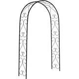 Outsunny Rosenbogen, Torbogen aus Stahl, Gartenbogen für Kletterpflanzen, 125 x 37 x 230 cm Rankhilfe, Gartendekoration, Schwarz