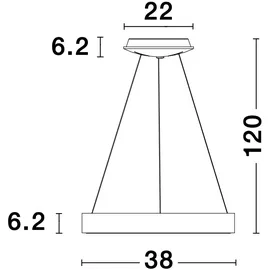 Nova Luce Rando Thin 1-flg. 60 cm schwarz