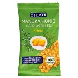 Hoyer Manukahonig Halspastillen Kräuter bio