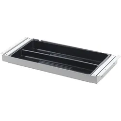 bümö Schreibtisch Organizer Schublade aus Metall in weiß mit Schreibwareneinsatz - Unterbau Ablage einfach unter dem Tisch montierbar, Schreibtisch