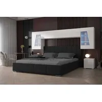 ROYAL24_MARKT Schlafzimmer-Set - Bett mit Panama Schränken, (Komplett Set, 6-St., Panama 11), Eine Investition in den Komfort Ihres Zuhauses. weiß 306 cm x 185 cm x 35 cm