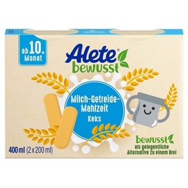 Alete bewusst Milch-Getreide-Mahlzeit Keks, ab 10. Monat, - 400.0 ml