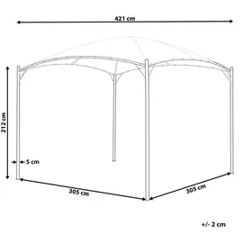 Beliani Vomero 3,05 x 3,05 m Grau/Schwarz