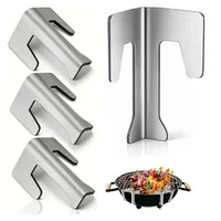 Luckyful 4 Stück Feuerplatte Abstandshalter Edelstahl, Universal Edelstahl Grillplatte Abstandshalter, Distanzhalter Set für Grillplatte/Plancha & Feuertonne und Kugelgrills BBQ Disc