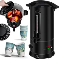Kesser KESSER® Glühweinkessel 10L Edelstahl Inkl. 10x Becher Glühweinkocher mit Thermostat Glühweinautomat Heißgetränkeautomat Wasserkocher Heißwasserspender Einkochautomat Füllstandanzeige Zapfhahn