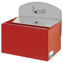 Proregal Robuster Wandascher mit Schild 0,8 Liter, HxBxT 20 x 20 x 12,5 cm Verzinkter Stahl Rot