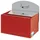 Proregal Robuster Wandascher mit Schild 0,8 Liter, HxBxT 20 x 20 x 12,5 cm Verzinkter Stahl Rot