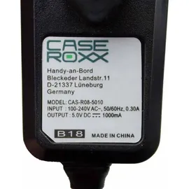 caseroxx Ladegerät Reiselader für Garmin DriveSmart 55 & Digital Traffic, hochwertiges Ladegerät mit Netzteil zum Aufladen (Flexibles, stabiles Kabel in schwarz)