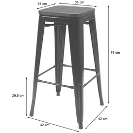 Proregal Barhocker 42 x 76 x 42 cm Grau