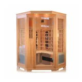 PureHaven Infrarotkabine Malmö 120x120x190 cm, Hemlock-Holz, Bluetooth, Lichttherapie