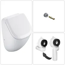 Vigour DERBY Urinal Zulauf verdeckt mit SoftClose Deckel, Ablaufgarnitur und Zulaufgarnitur
