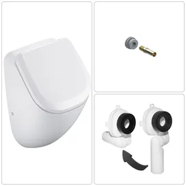 Vigour DERBY Urinal Zulauf verdeckt mit SoftClose Deckel, Ablaufgarnitur und Zulaufgarnitur