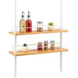 bremermann Teleskop-Regal, Teleskopgewürzregal, 2 Regale, Bambus weiß