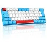 LexonElec T60 UK Layout 60% Mechanische Gaming-Tastatur, Kabelgebunden, Anti-Ghosting, 62 Tasten, Mechanische Rote Schalter mit ABS-Tastenkappen für PC/Laptop-Gundam