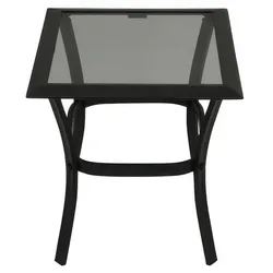 Outdoor Beistelltisch Korinth - Schwarz/Grau  - aus Aluminium/Glas