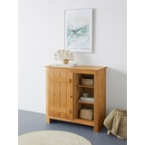 Home affaire Stauraumschrank Bertram Massivholz,4 verstellbare Einlegeböden, Magnetverschluss,Höhe 90 cm beige