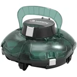 WINNY POOL CLEANER Winny 200 Poolroboter, Poolsauger kabellos mit Akku, 75 Min. Laufzeit, für Aufstellpools bis 60 m2, Doppelfiltration, Automatisches Parken, Kompakt Leicht (Transparent Grün Weiß)