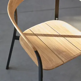 Tikamoon Gartenstuhl Arco Teakholz/Aluminium beige