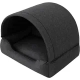 Hundehöhle Hundebett Katzenbett Hundehütte Haustierbett Hundehaus Hundeliegen Hundesofa Korb Sofa Hundekissen Schlafplatz, Schwarz, 82x58 cm
