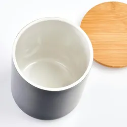 Zeller Keramik Vorratsdose mit Bambusdeckel 1150ml Vorratsbehälter Behälter