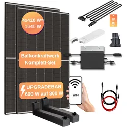 Balkonkraftwerk 1640 W mit Montage-Set Solaranlage Photovoltaik Wechselrichter