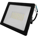 Gtv Außenstrahler Aluminium, Glas 50 W 4000 lm wetterfest IP65 schwarz