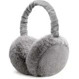 REFORUNG Ohrenwärmer Plüsch Ohrenschützer Winter Weich Warm Earmuffs Grau Faltbar Outdoor Ohren Wärmeschutz Einheitgröße Unisex Ohrmuscheln Winter mit Aufbewahrungstasche für Damen und Herren - M