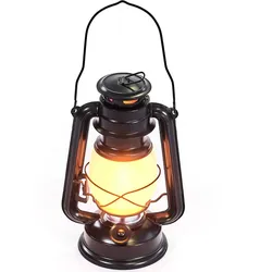 Camping Sturm Laterne LED Retro Lampe Zelt Leuchte USB Akku Metall EINHEITSGRÖSSE