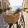 Basil Cento Hinterradkorb Rattan Look braun