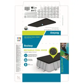 BESTWAY Flowclear PVC-Abdeckplane grau 396 x 185 cm