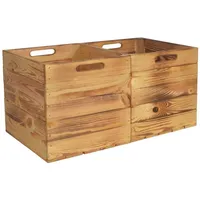 CHICCIE 2 Set Kallax Holzkiste Karl - Geflammt Aufbewahrungsbox