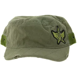 Unisex Cap Baumwoll-Cap im millitärischen Schnitt mit leicht gebogenen Schnitt Feldmütze FC110821RJA Olivgrün - One-Size