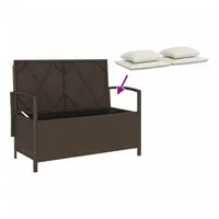 VidaXL Gartenbank mit Stauraum und Kissen Braun Poly Rattan