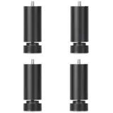 WSZGRJDM 4 Stück Aluminiumlegierung MöBelfüßE Sofafüße, Metall Tischbeine, Verstellbare Schrankfüße Schrankbeine, Höhenversteller, Ersatzbeine, Gewinde Möbel Bein - M10 Gewinde(schwarz/Silber)