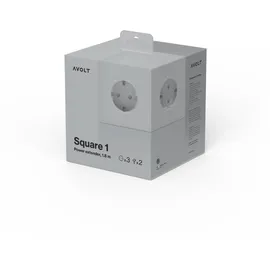 Avolt Steckdosenleiste Quadrat 1 1,80 m Grau 3 St.