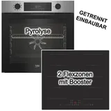 Beko Herdset 72L Pyrolyse + PKM Induktionskochfeld 2 Flexzonen Booster Slider