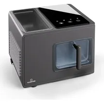 Klarstein Eiswürfelmaschine für Zuhause Camping Gastro, Schnelle Mini Eiswürfelmaschine Klein, Profi Eismaschine für Nugget-Eiswürfel, Selbstreinigend, Sicherheitsalarm - Schwarz