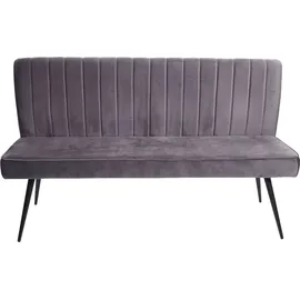 MCW Sitzbank MCW-K16, Esszimmerbank Bank Polsterbank Garderobenbank, Rückenlehne Samt Metall 160cm dunkelgrau